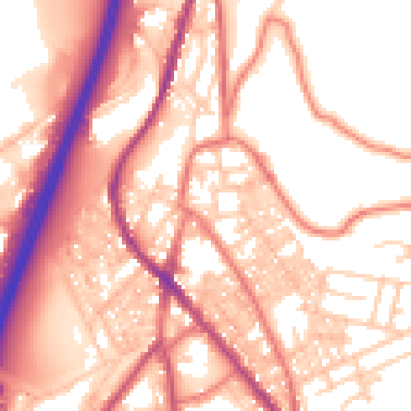 Daytime road noise heatmap for BB4 5QP