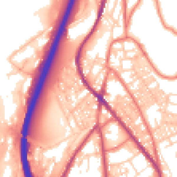 Daytime road noise heatmap for BB4 5QQ