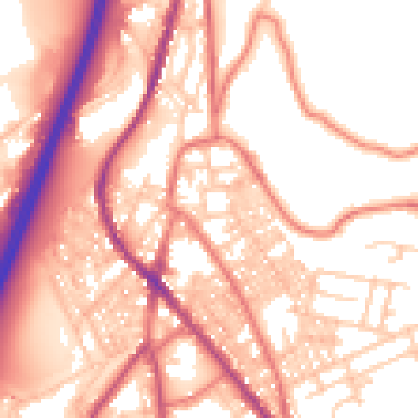Daytime road noise heatmap for BB4 5QR