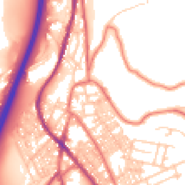 Daytime road noise heatmap for BB4 5RH