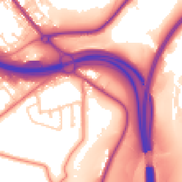 Daytime road noise heatmap for BB4 6LT