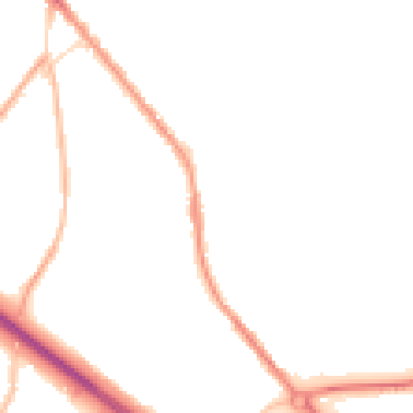 Night-time road noise heatmap for BB4 6PF