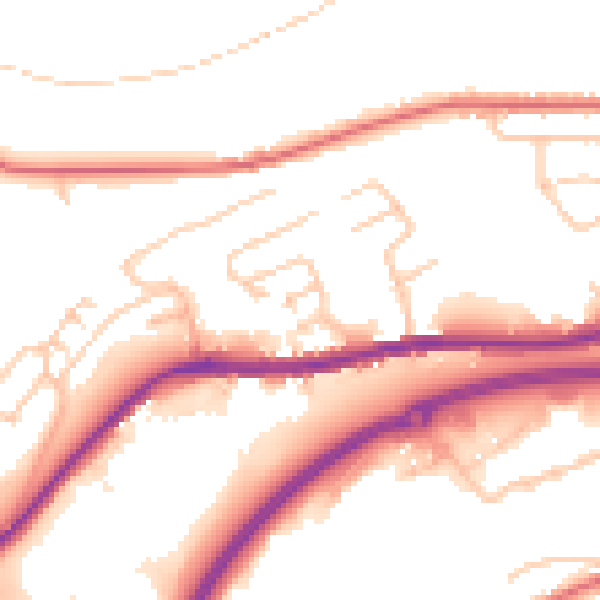 Daytime road noise heatmap for BB4 6RY