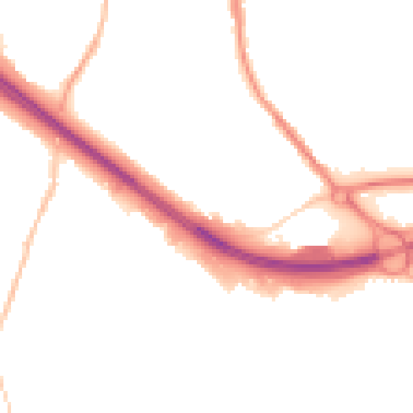 Night-time road noise heatmap for BB4 6TJ