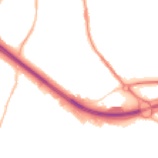 Night-time road noise heatmap for BB4 6TQ