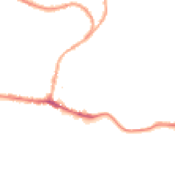 Night-time road noise heatmap for BB4 7AU