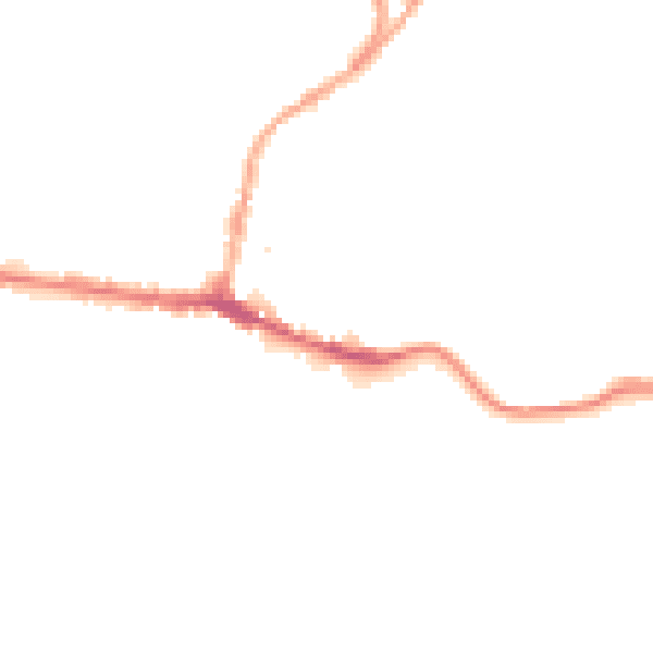 Night-time road noise heatmap for BB4 7AY