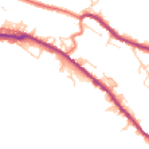 Daytime road noise heatmap for BB4 7BF