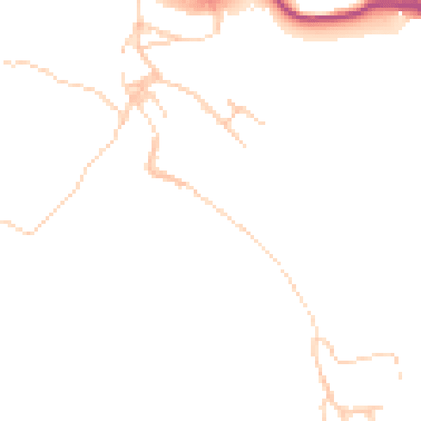 Daytime road noise heatmap for BB4 7DQ