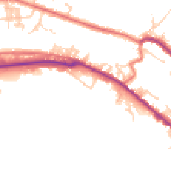 Daytime road noise heatmap for BB4 7PX