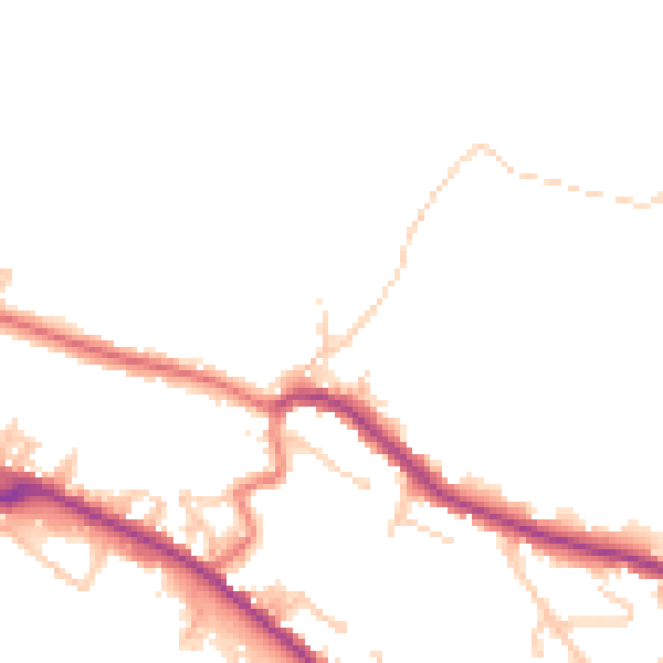 Daytime road noise heatmap for BB4 7SS
