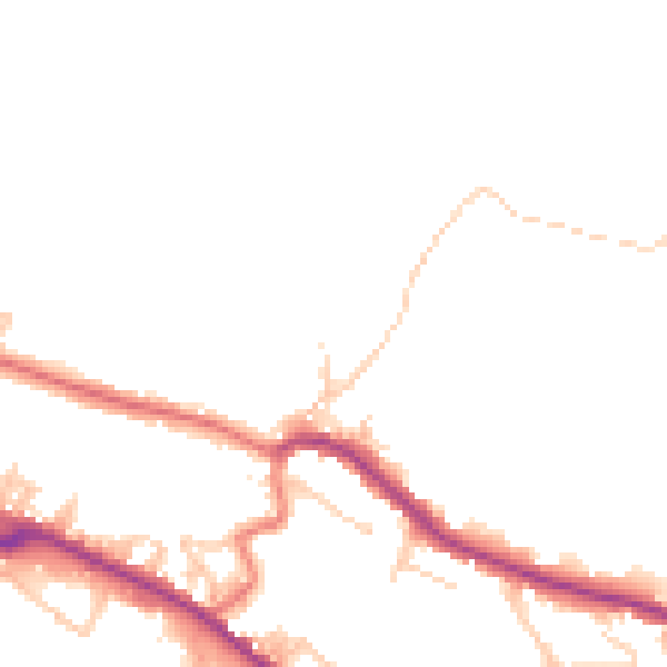 Daytime road noise heatmap for BB4 7ST