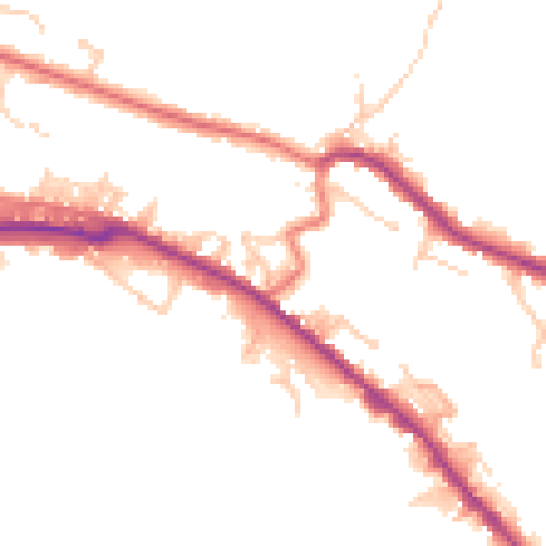 Daytime road noise heatmap for BB4 7TA