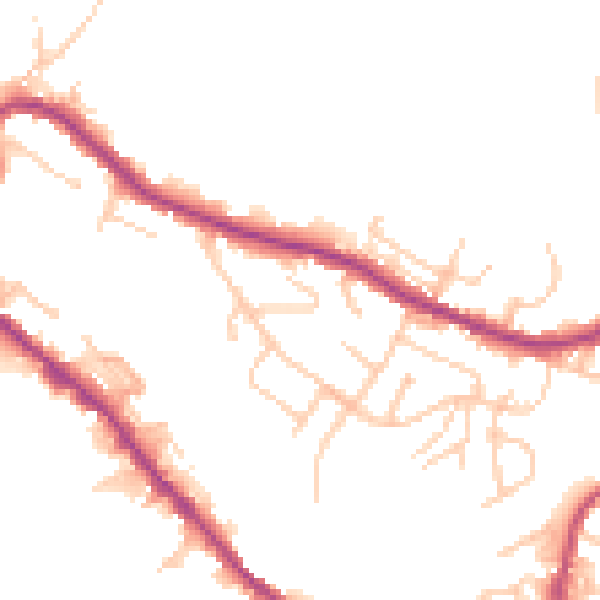 Daytime road noise heatmap for BB4 7TT