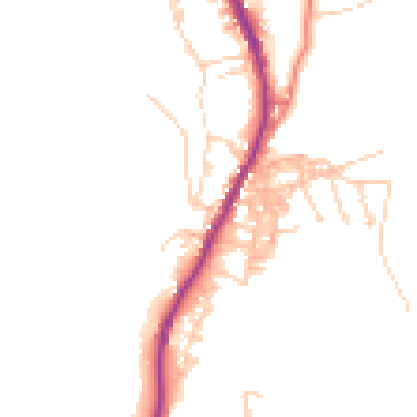 Daytime road noise heatmap for BB4 8AG