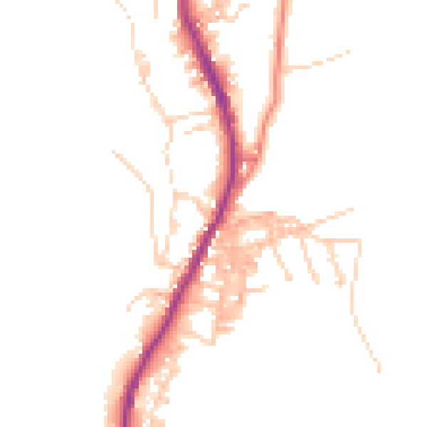 Daytime road noise heatmap for BB4 8AJ
