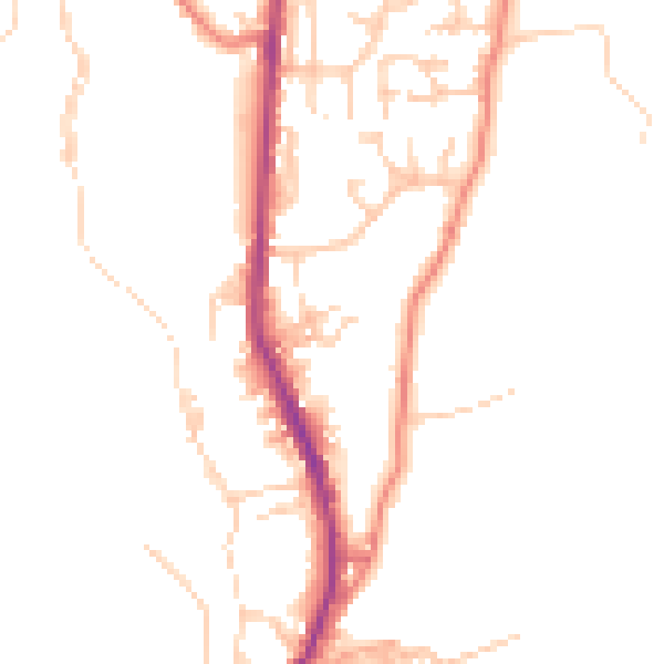 Daytime road noise heatmap for BB4 8BF