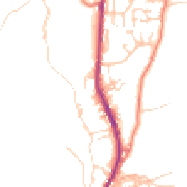 Daytime road noise heatmap for BB4 8BS