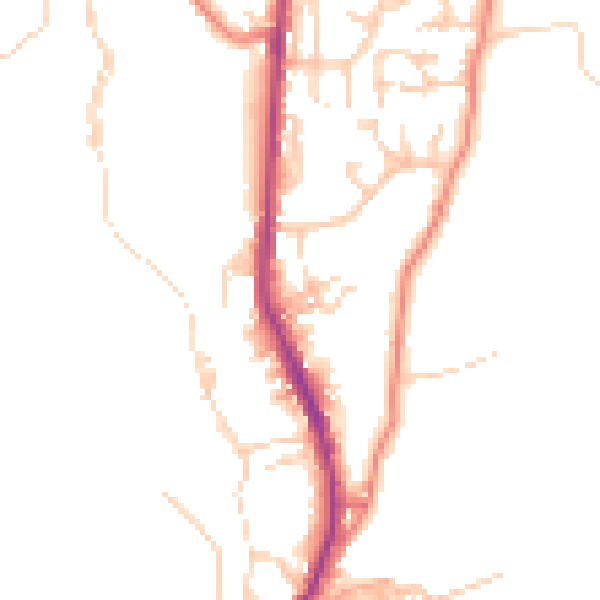 Daytime road noise heatmap for BB4 8BU