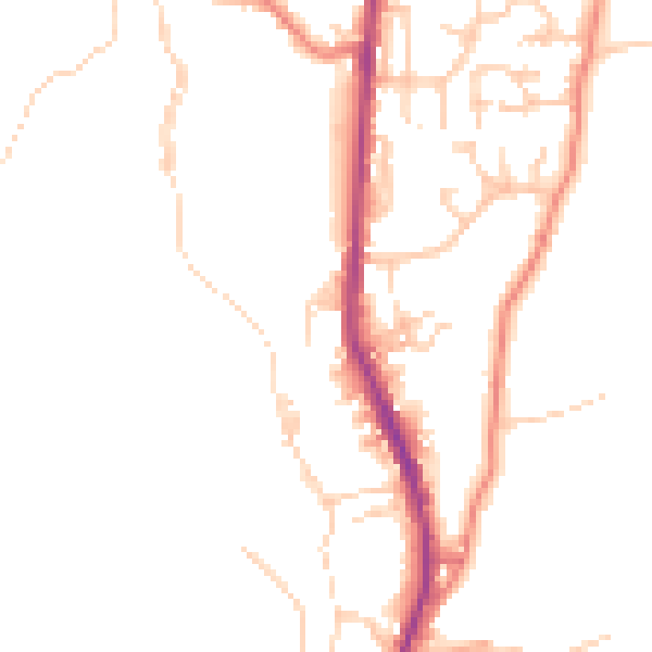 Daytime road noise heatmap for BB4 8DB