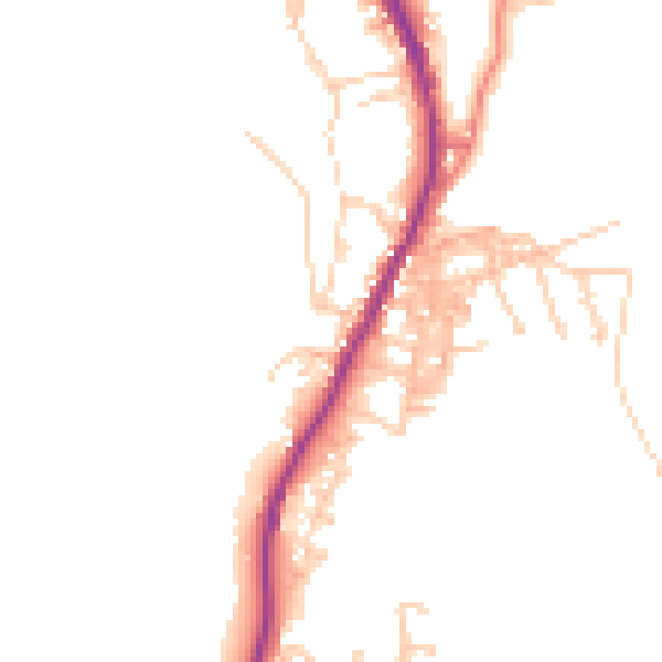 Daytime road noise heatmap for BB4 8DT