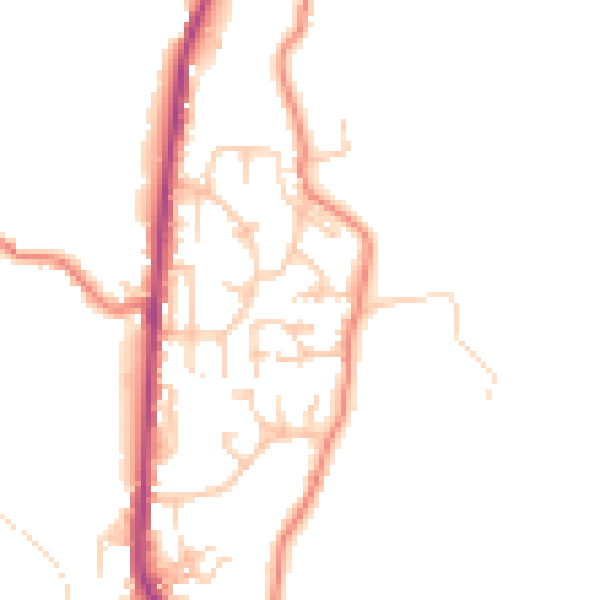 Daytime road noise heatmap for BB4 8FA