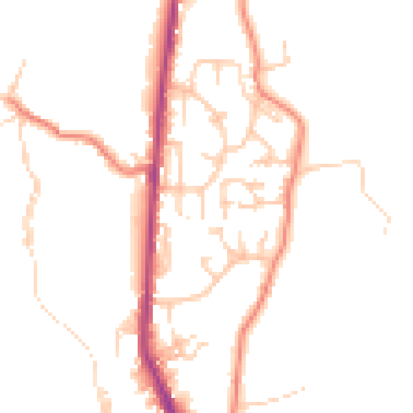 Daytime road noise heatmap for BB4 8FD