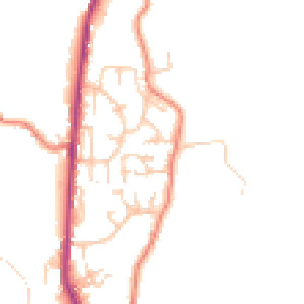 Daytime road noise heatmap for BB4 8FG
