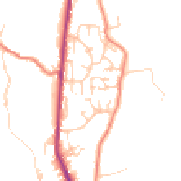 Daytime road noise heatmap for BB4 8FH