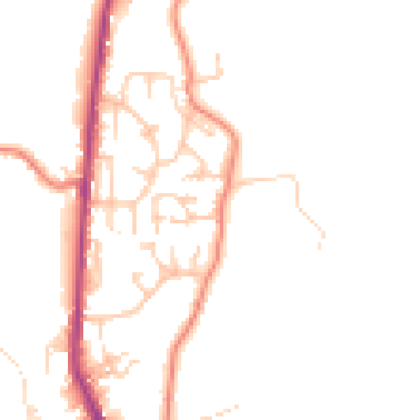 Daytime road noise heatmap for BB4 8FN
