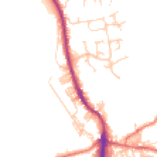 Daytime road noise heatmap for BB4 8FU