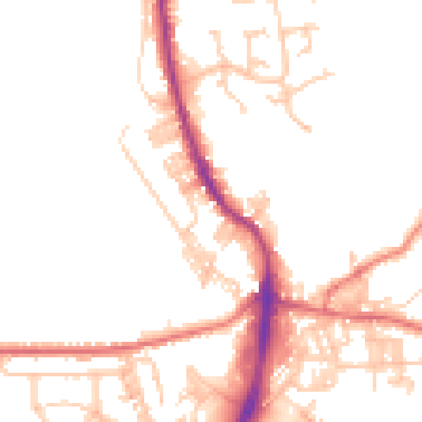 Daytime road noise heatmap for BB4 8HE