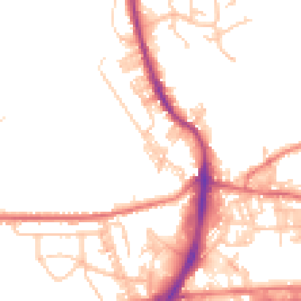 Daytime road noise heatmap for BB4 8JL
