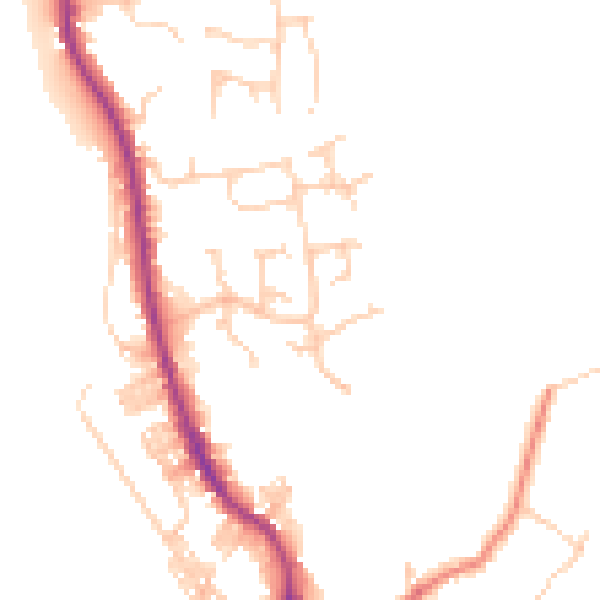 Daytime road noise heatmap for BB4 8JX