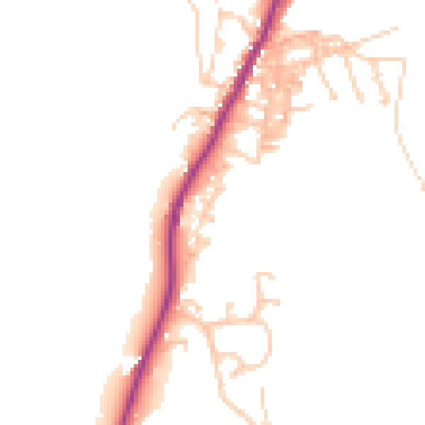 Daytime road noise heatmap for BB4 8LY
