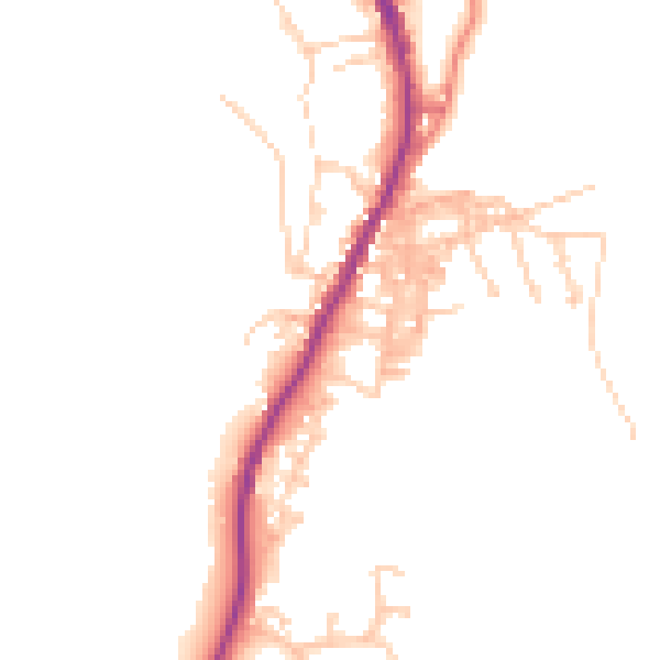 Daytime road noise heatmap for BB4 8NE