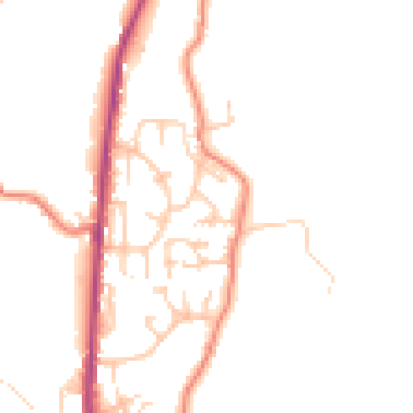 Daytime road noise heatmap for BB4 8QG