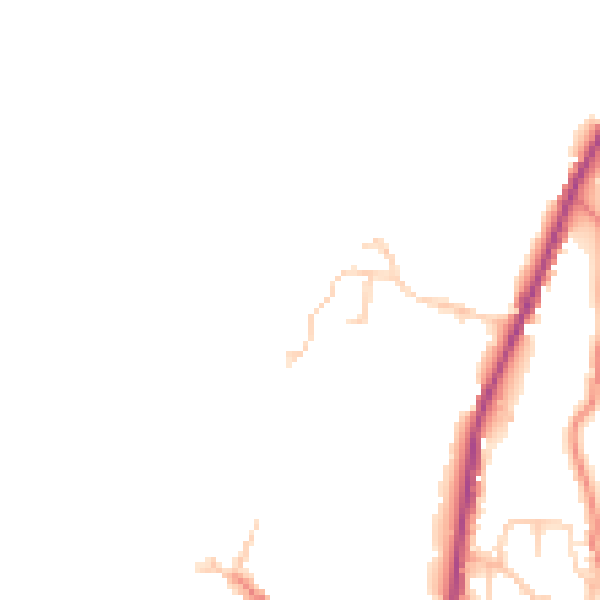 Daytime road noise heatmap for BB4 8QJ