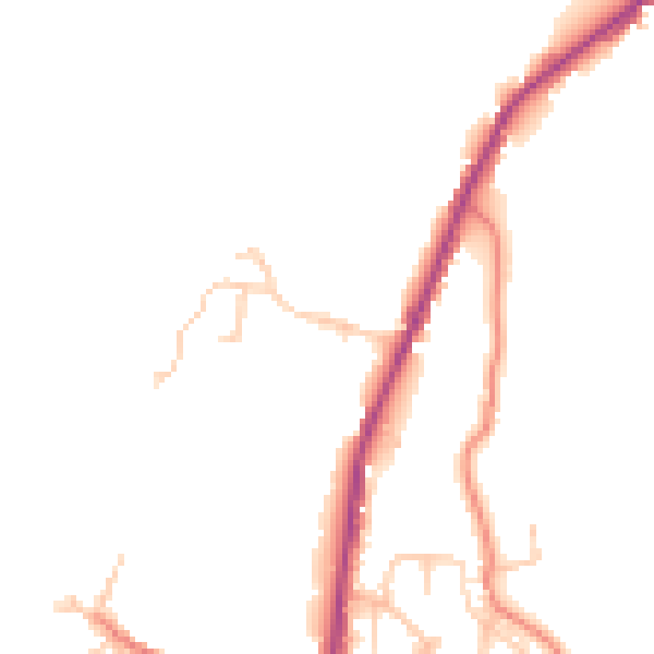 Daytime road noise heatmap for BB4 8QX