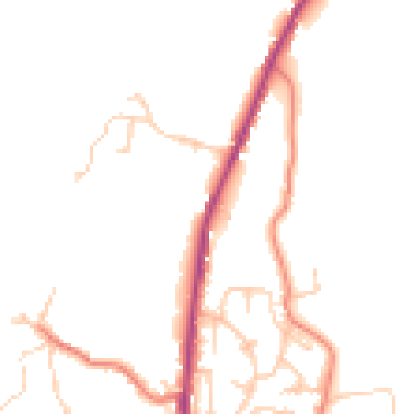 Daytime road noise heatmap for BB4 8QZ