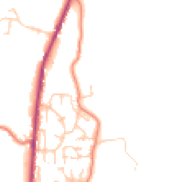 Daytime road noise heatmap for BB4 8RA