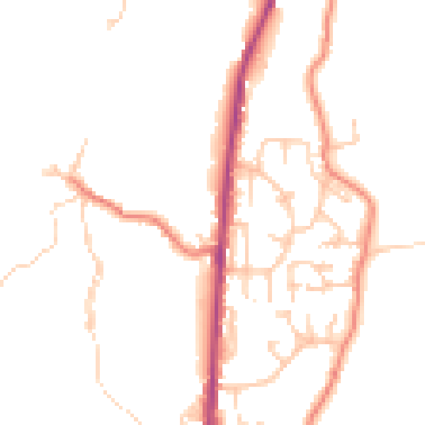 Daytime road noise heatmap for BB4 8RE