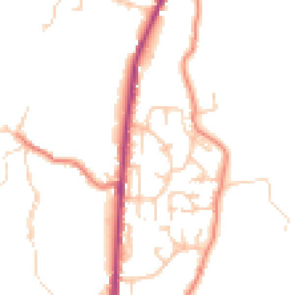 Daytime road noise heatmap for BB4 8RJ