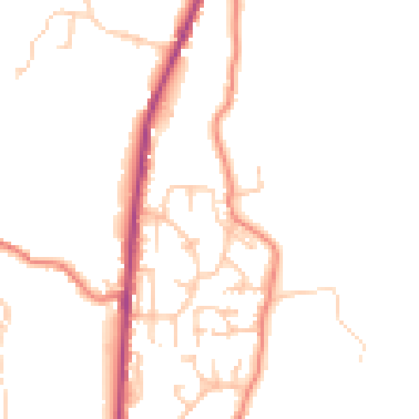 Daytime road noise heatmap for BB4 8RL