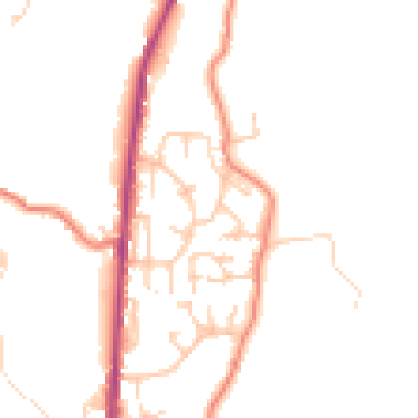 Daytime road noise heatmap for BB4 8RN