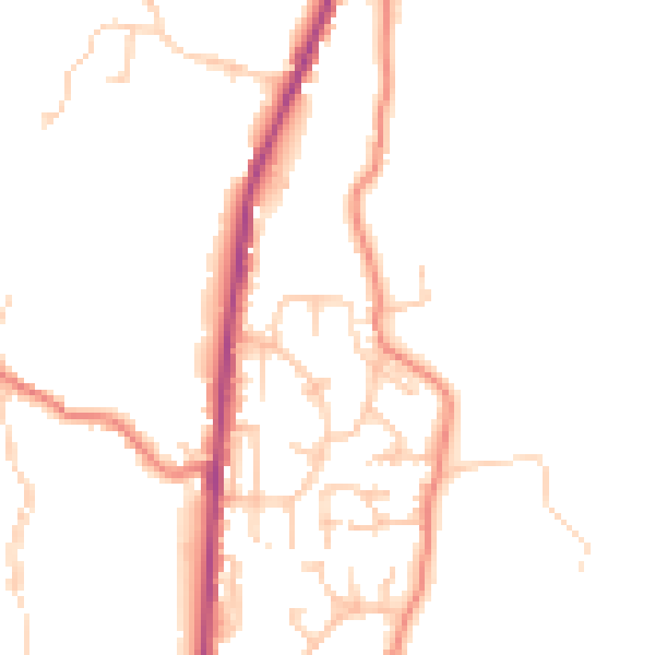 Daytime road noise heatmap for BB4 8RW