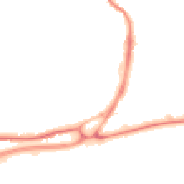 Night-time road noise heatmap for BB4 8SX