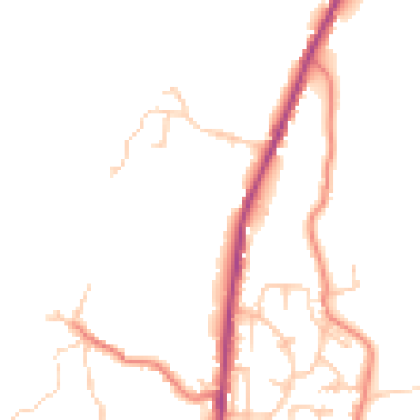 Daytime road noise heatmap for BB4 8XP
