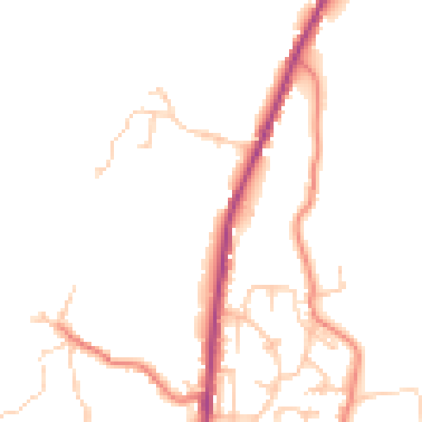 Daytime road noise heatmap for BB4 8XQ