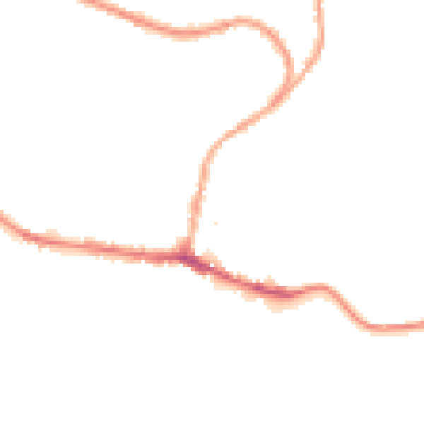 Night-time road noise heatmap for BB4 9AL